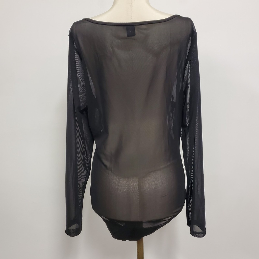 Shein‎ Curve Womens Embroidered Mesh Forest Fairy Grunge Bodysuit Size 1XL Black - Picture 3 of 10